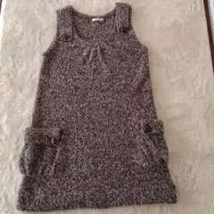LOWRYS FARM　チュニック ニットワンピース　ブラウン　Mサイズ