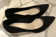 GUポインテッドトゥ パンプス ブラック 23.5cm