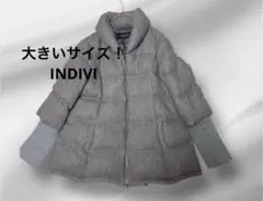 大きいサイズINDIVI/インディヴィ/リブ切り替えダウンジャケット44Aライン