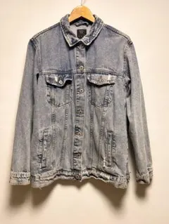 Bershka デニムジャケット Gジャン ダメージ加工 ライトブルー Lサイズ