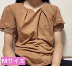M 半袖　トップス　ブラウン　茶色　カットソー　ニッセン　汗対策