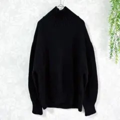 【グレイル】タートルネックニット/レーヨン混/F/黒/長袖（オーバーサイズ）