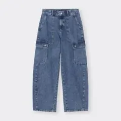 GU バレルレッグカーゴジーンズ　Sサイズ