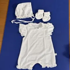 【美品】_yourside_ 退院着 ホワイトワッフル生地 ベビー服セット