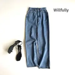 【ウィルフリー 】サイドスリット デニムパンツ S 日本製 股上深め