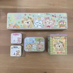 ディズニー　ダッフィシリーズ　お菓子缶（空き缶）　SPRING TIME ５点