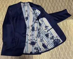 美品 ETRO グレー ストライプ スーツ セットアップ ペイズリー シルク