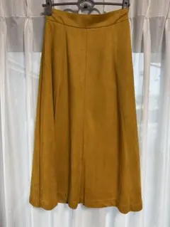 フレアスカート マスタード スエード風