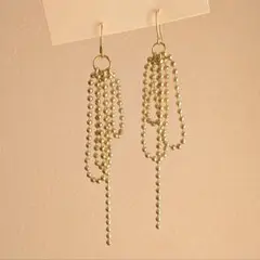 No.124　ボールチェーン　ロングピアス/イヤリング【1点のみ】