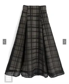 GRL チェック柄シアーフレアスカート tu1082 ブラック L