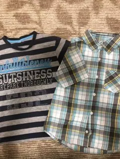 男の子130cm/Tシャツ/半袖ブラウス/2枚/まとめ売り