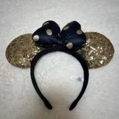 ディズニー　カチューシャ ミニー　スパンコール金色