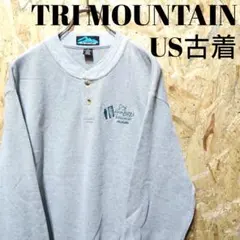 TRI MOUNTAIN ハーフボタンスウェット US古着 Mサイズ トレーナー