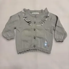 クーラクール　ベビー用カーディガン　８０　グレー　フリル付き　女の子　キムラタン