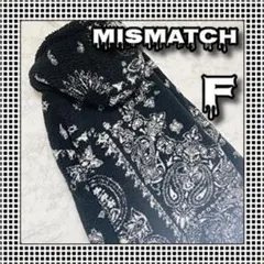 ●総ペイズリー漆黒●トレンドデザイン●ミスマッチ●パーカー●ボア●手触良●爆限定