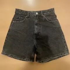 ZARA ブラックデニムショートパンツ ハイウエスト