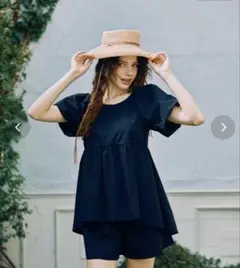 三愛リゾート　パフスリーブキュロット3点セット