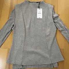 ZARA グレー 長袖 トップス Lサイズ