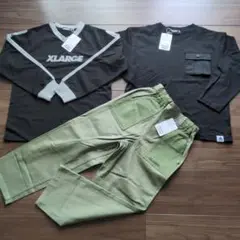 XLARGE 長袖Tシャツとカーキパンツセット