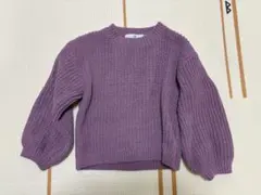 H&M ピンク　パープル ニットセーター ボリュームスリーブ　110