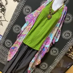 16-81❤️ペイズリー柄 ロングカーディガン エスニック アジアンのサムネイル