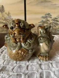 泡盛　シーサー　陶器ボトル　置物　インテリア　花瓶　一輪挿し