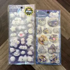 ピカプニシール シマエナガ 蓄光ぷにぷにパーツつき スパンコールパーティー