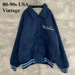 レア当時物✨90s USA製 企業系 DeLONG スタジャン ネイビー L相
