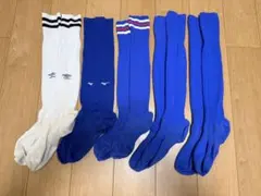 【得5足セット】umbro mizuno ソックス サッカー　ホワイト　ブルー