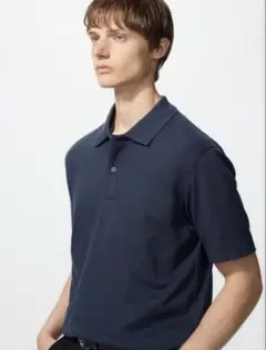 ひろ様☆ UNIQLO エアリズムコットンカノコポロシャツ S 紺 ネイビー
