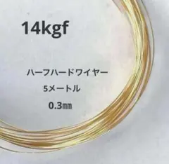 高品質　14kgf 0.3ミリ　ハーフハードワイヤー　5m 14KGF
