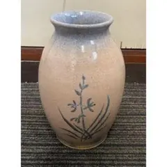 陶器製花瓶 ベージュグレー