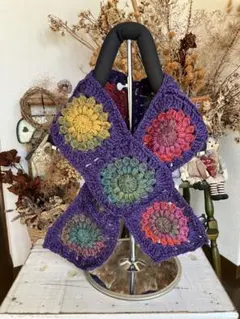 モチーフ編み　マフラー