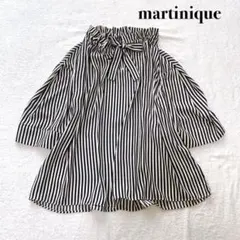 【未使用級】23SS マルティニーク ギャザー ボータイ ブラウス ストライプ