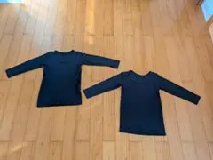 キッズ　120　長袖　肌着　インナー　黒　2枚　まとめ売り　ヒートテック　男女