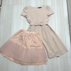 【美品】POUR VOUS プールヴー ワンピース 半袖 お呼ばれ 結婚式のサムネイル