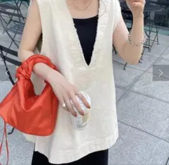 DISCORT USコットンフリンジ深Vベスト