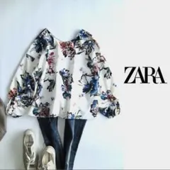 新品ザラZARAドロップショルダーサテンブラウスホワイトパープルピンク 
