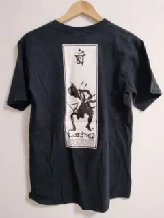 侍　江戸　USA製　アートプリント ダークグレー Tシャツ