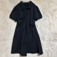 半袖 シャツワンピース ブラック