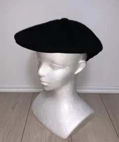 L 美品 KANGOL ハンチングキャップ ブラック 黒 カンゴール ベレー帽