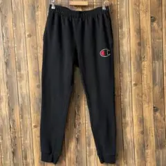 チャンピオン スウェットパンツ 黒 L デカロゴ ジョガー