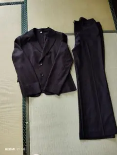 黒ストライプ パンツスーツ上下♡15号美品