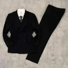 90s vintage ウール ダブルスーツ セットアップ 黒 結婚式 式典 - メルカリ