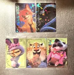 ズートピア カードソフトクッキー　ニック　5枚セット