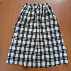 LIVE　IN　COMFORT　Lサイズ　ゴムチェック柄 ロングフレアスカートのサムネイル
