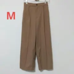 センタープレス ワイドパンツ タックパンツ ベージュ Mサイズ