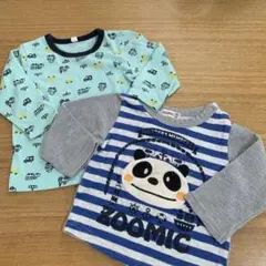 長袖シャツ２枚セット　車&パンダ　８０センチ　保育園　外遊びのサムネイル