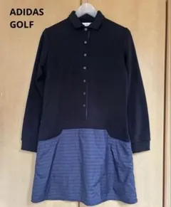 ADIDAS GOLF 長袖ポロ×ボーダー ドッキング ワンピース