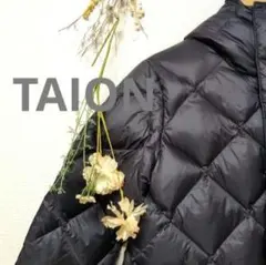 TAION ダウン ジャケット アウター ブラック フード付き ユニセックス
